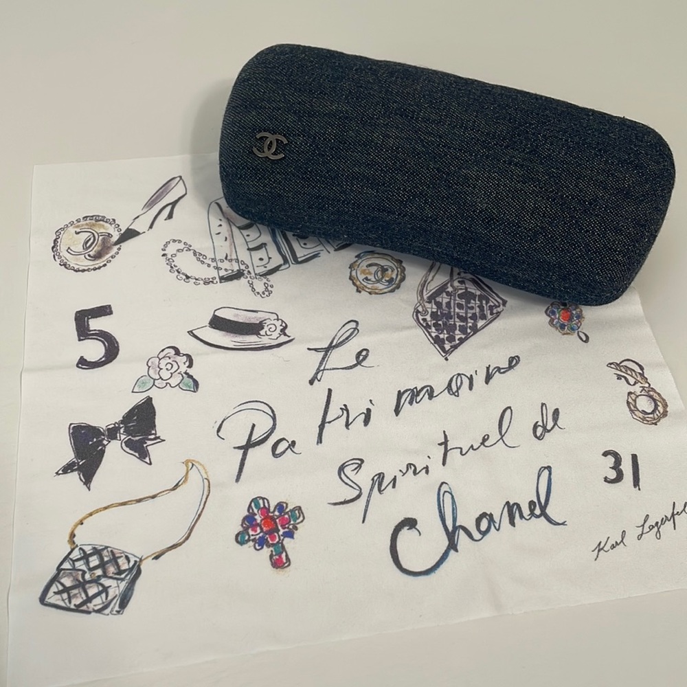 Limited Edition CHANEL Denim Quilted Glasses Case